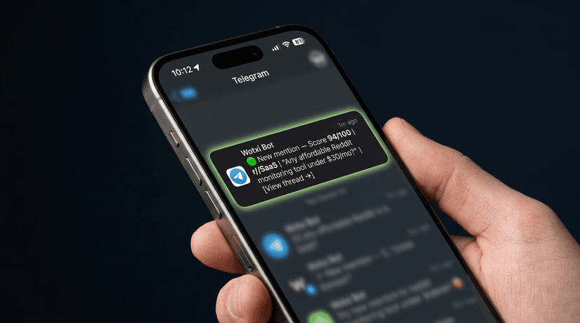 Wotxi Telegram alert on iPhone